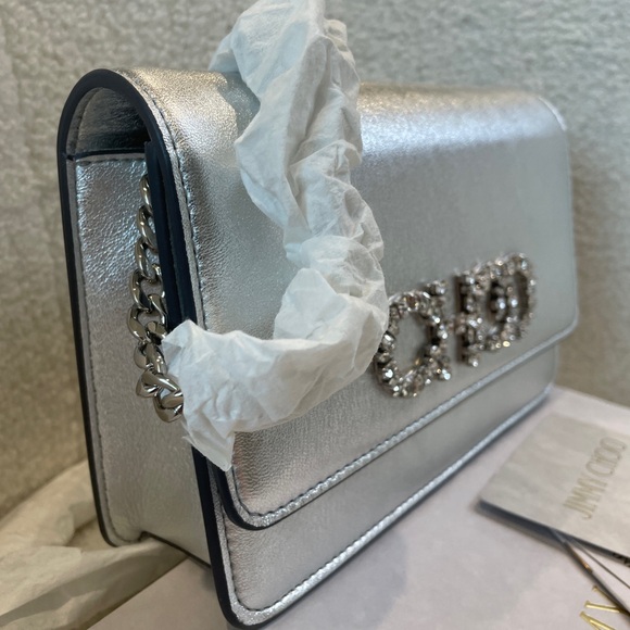 Jimmy choo calfskin crossbody bag with chain new with tag - Picture 3 of 6